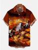 Fighter Series 1D Digital Printing Men's Hawaiian Shirt Short Sleeve Wholesale