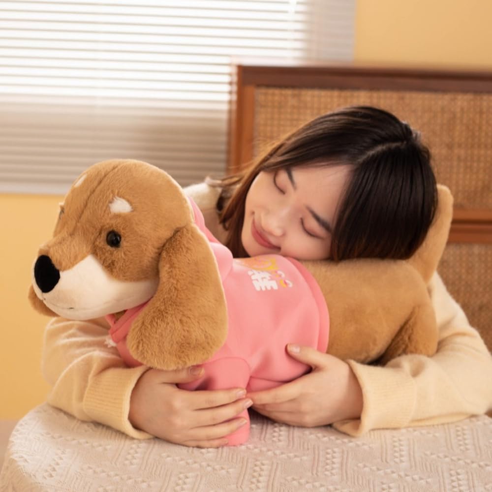Dachshund Dog Plush Toy, Huggable Pillow, Realistic, Cute, Sleepy, Soft, Cushion, Black, Animal Doll, Celebration, Birthday, Children's Day Gift
