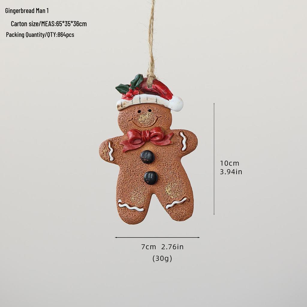Christmas Gingerbread Man Resin Pendant - Tree Ornaments & Charms
