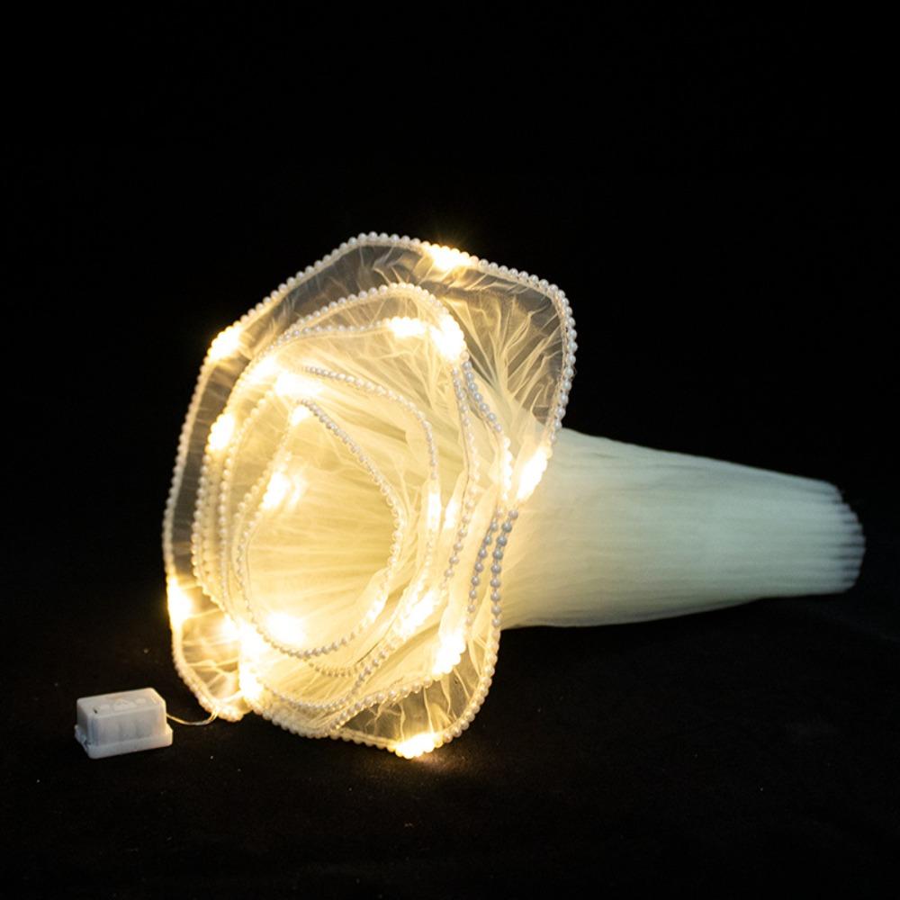 28cm X 2 Meter Flower Wrapping Paper Lace Mesh Pearl Wave Gauze Bouquet Packaging Lotus Leaf Lining Pleated Edge