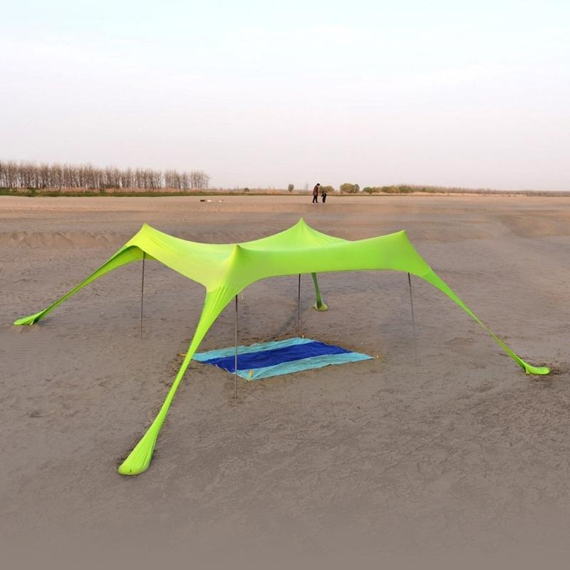 Einfach aufzubauendes Camping-Angel-Strandzelt mit Stange, Strand-Sonnenschutz