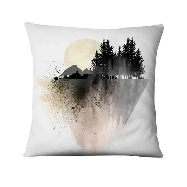 Watercolor Forest Print Pillowcase Cushion Cover Decorative  Home Decor Sofa  Moda
