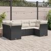 VidaXL Garden Lounge Set with Cushions 6 Pcs, Patio Sofas, Patio Furniture Set, Outdoor Furniture, Black 3249945