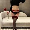 Women Hollow Out Lace Garter Thin Sexy Sheer Pantyhose Stockings
