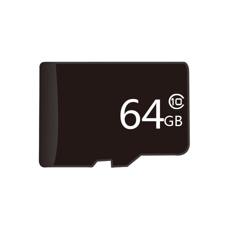 Sbírka paměťových karet: TransFlash karta (32 GB), SD karta (8 GB, 16 GB, 64 GB), Monitorovací autokamera (128 GB)