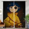 Coraline Shades Home Interior Curtains for Living Room Kitchen Curtains 2 Pieces Tulle for Bedroom Window Curtain Partition