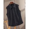 2023 Women's Solid Color Sleeveless Polo Collar Vest - Versatile Autumn/Winter Pairing with Sweater