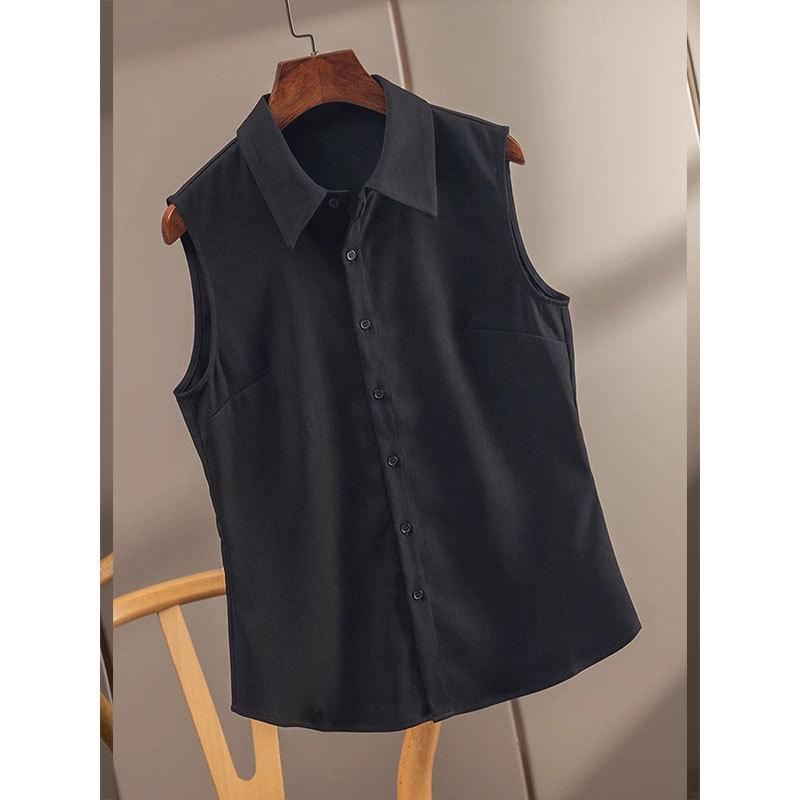 2023 Women's Solid Color Sleeveless Polo Collar Vest - Versatile Autumn/Winter Pairing with Sweater