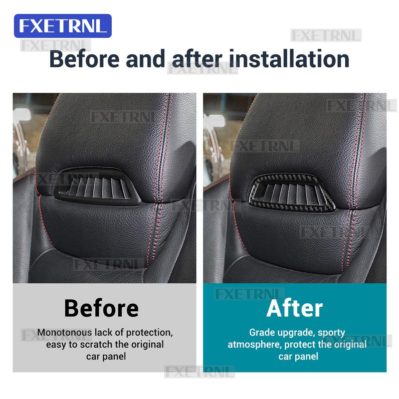 For Mercedes Benz SLK R172 2011-2015 2016 SLC 2016- Real Soft Carbon Fiber Car Seat Headrest Panel Interior Trim Sticker