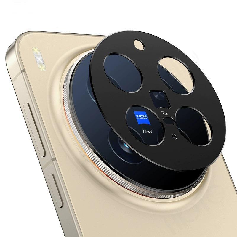 Vivo X300/X300 Pro Pusta Metalowa Naklejka na Obiektyw z Matowym Pierścieniem Obiektywu i Zintegrowaną Folią Szklaną
