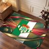 Real Betis Football Print Crystal Velvet Rug, Comfortable Water Absorbent Non Slip Indoor Floor Carpet
