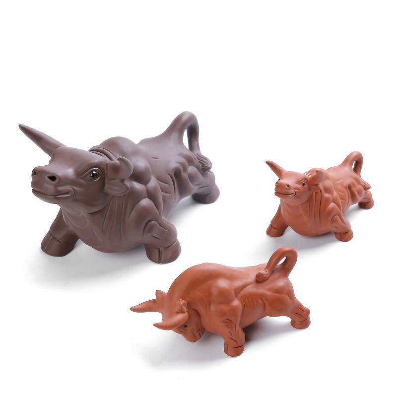 Handmade Large Purple Clay Ox Tea Pet for Kung Fu Tea Ceremony
