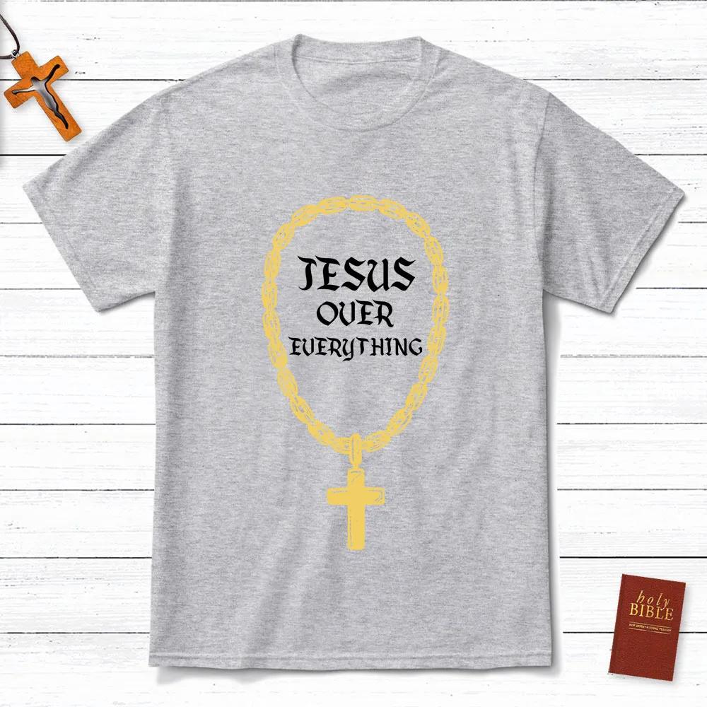 Jesus Über Alles T-Shirt Herren und Damen Kurzarm Baumwolle T-Shirts Y2k Shirt Oversize Tops Sommerbluse Herrenbekleidung