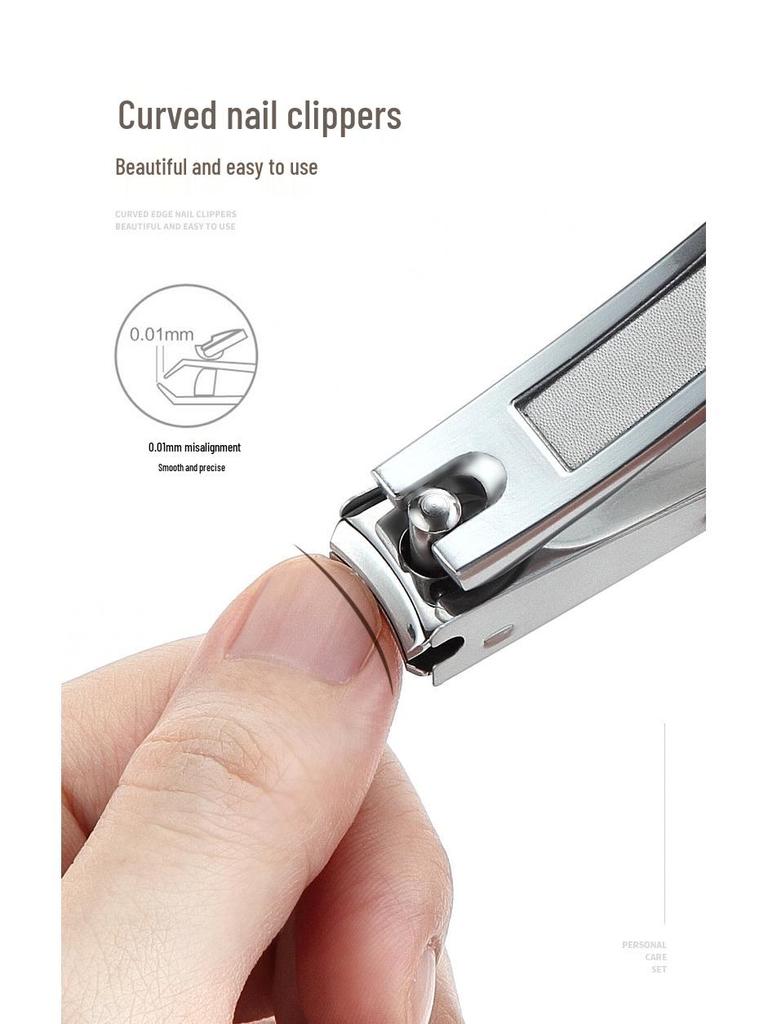 8dílná manikúrní sada z nerezové oceli s potiskem loga: Kleštičky na nehty, nůžky a nástroje připravené k darování