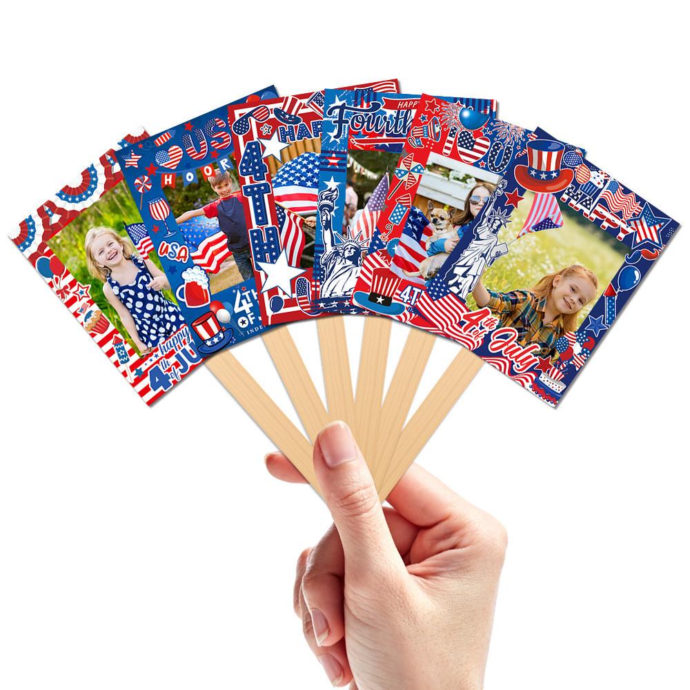 Theme Day Independence Flag Pattern Handheld Photo Frame Shooting Decor Prop