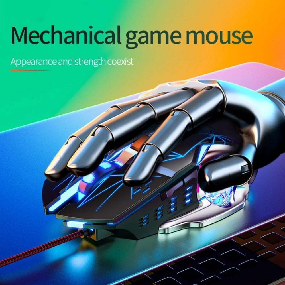 Colorful Light Wired Mouse Illuminated Mechanical Mouse Fluent USB Mouse  Computer Accessories