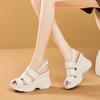 Summer platform Roman sandals women's 2025 summer new British style woven hollow leather wedge heel versatile sandals