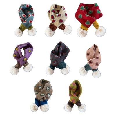 Children Knitted Scarf Soft and Warm Heart Pattern Neck Warmer Fashionable Autumn Winter Various Outfit Neck Gaiter