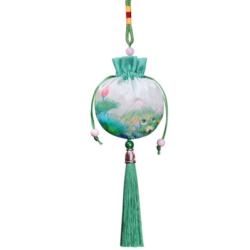 

Холщовая сумка-лягушка Этническая сумка с цветочным узором Сумка для монет в китайском стиле с оленем Упаковочный мешочек для украшений Женская/для девочек зелёный