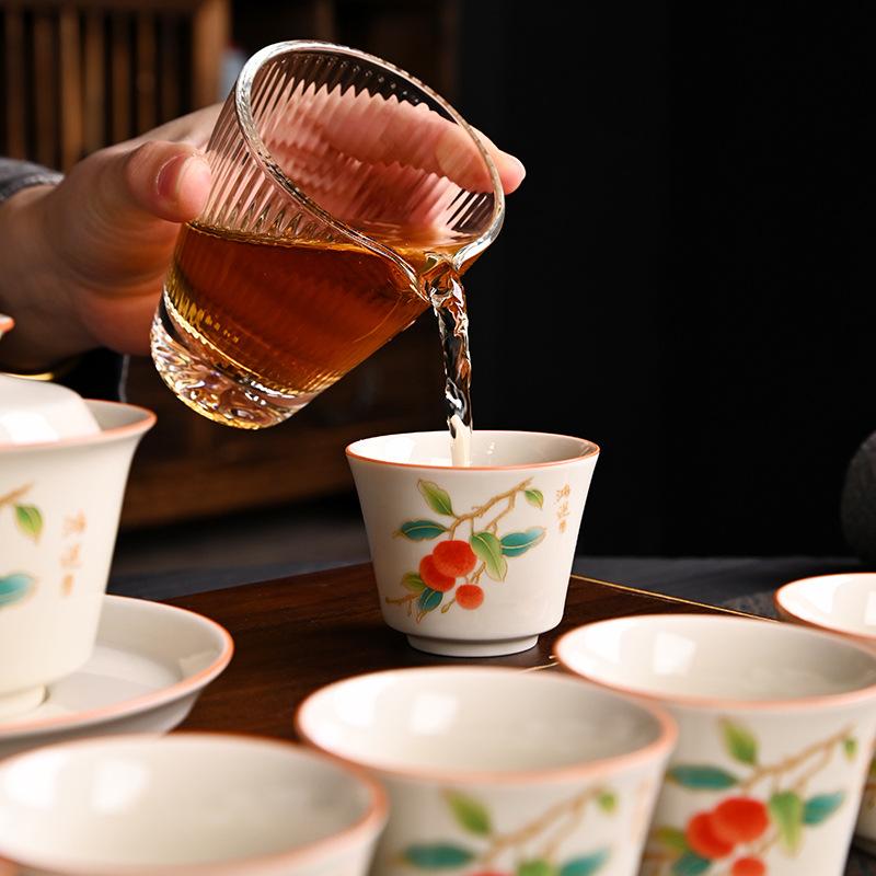 Plant ash Kung Fu tea set, a complete set of gift sets, gift box sets, teacup ceramics.