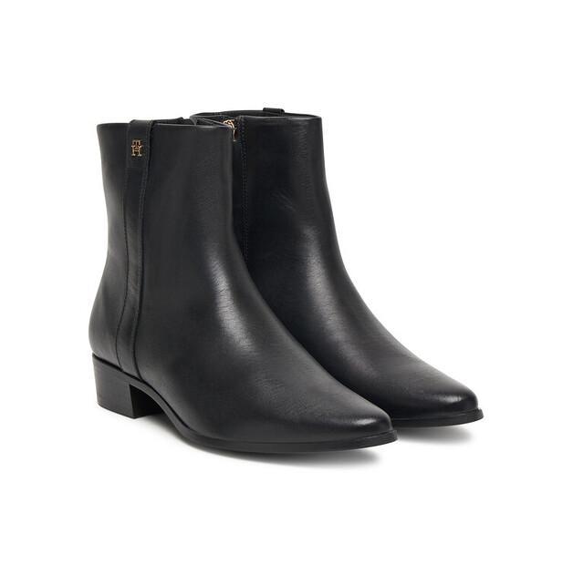 Ботильоны Tommy Hilfiger Th Leather Pointy Zip Bootie FW0FW08980 Black