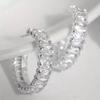 2025 Classic Versatile Geometric Zirconia C-Shape Earrings - Elegant European & American Style for Everyday Wear
