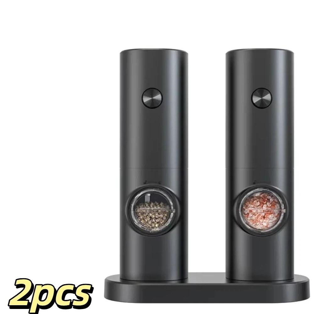 1pc/2pcs Rechargeable Electric Salt And Pepper Grinder Ceramic Grinding Core Kitchen Tools Home Use