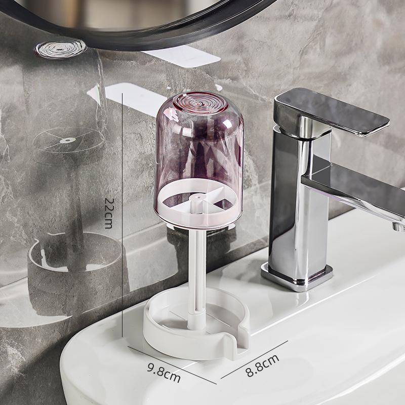 Toothbrush holder with dust cover, drainage design, plastic multifunctional bathroom toothbrush and cup organizer