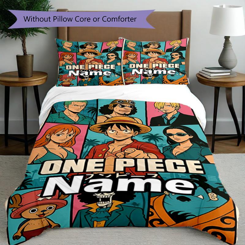 3pcs Duvet Cover Set (1*Duvet Cover + 2*Pillowcase, Without Core), Custom Name One Piece Pattern Bedding Set, Home Bedroom Decor Gift