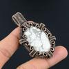 Howlite Pendant, 999 Copper Wire Wrapped Gemstone Jewelry, Handmade Pendant, For Thanksgiving