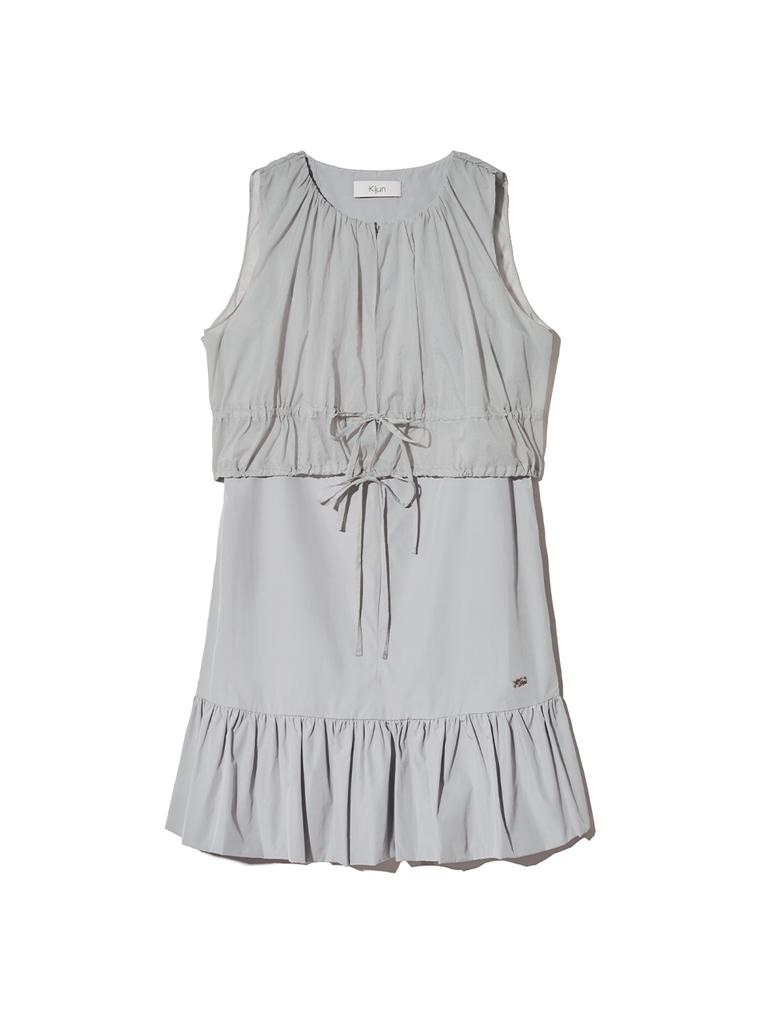 Gijun Sheer Layered Mini Dress Gray