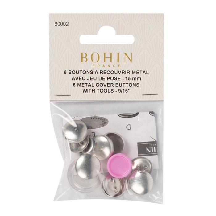BOUTON A RECOUVRIR METAL S6 15 MM (Boite de 5)