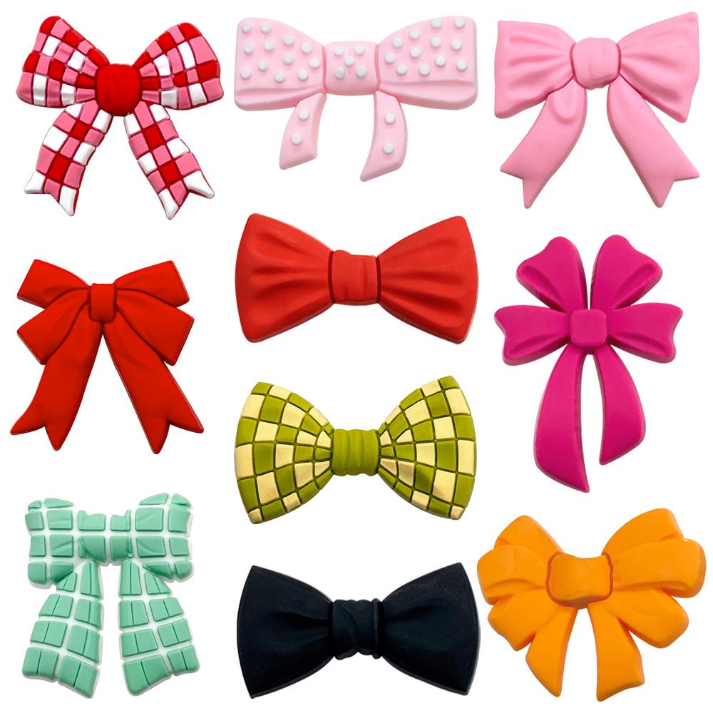 10-Piece Bowknot Crocs Charms Set: Soft Rubber Shoe Accessories & PVC Ornaments
