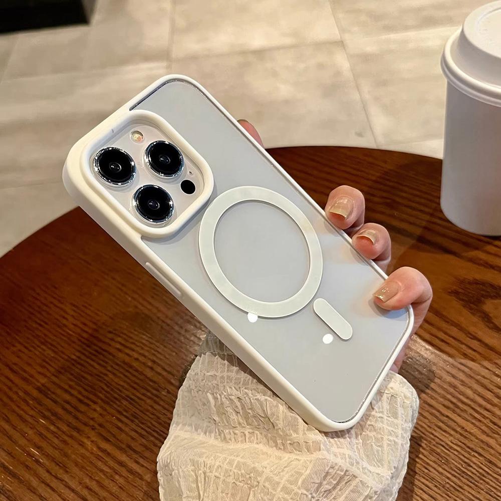 Acrylic Magnetic Large Hole Phone Case for iPhone 11 13 XR 15 14 Pro Max iPhone 12 Samsung S24 S23 S22 Plus Anti-drop Magnetic Waterproof Protection