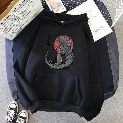 Godzilla Sweatshirt Adult Spring Autumn Hoodie with Hat Women Long Sleeve Clothes Pocket Cool Print Pullover Monster Clothes
