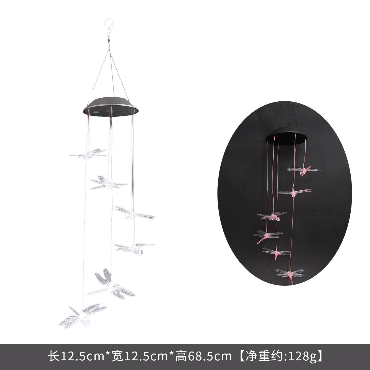 

JYL TS/019,Black Top Hummingbird Solar Light Butterfly Dragonfly Wind Chime for Villa Garden Hanging Decor One Size beau синього кольору