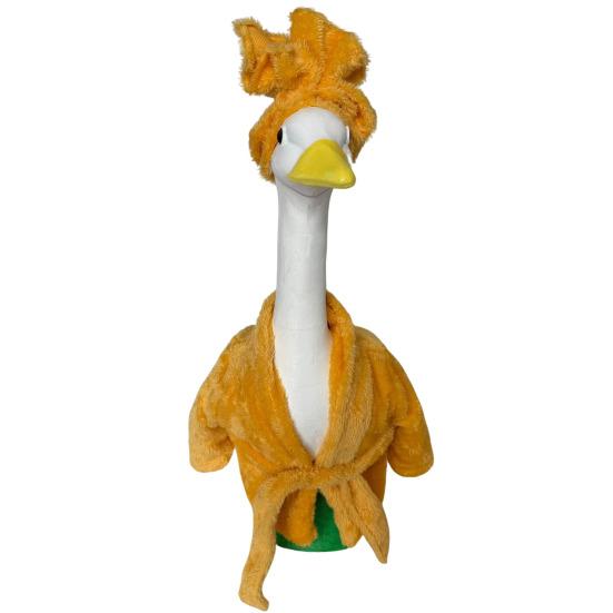 Yousheng Porch Goose Lady Outfit Cute Bathrobe with Cucumber Slices And Shower Cap Plastic Lawn Goose Statue Costume Outdoor Garden Decoration