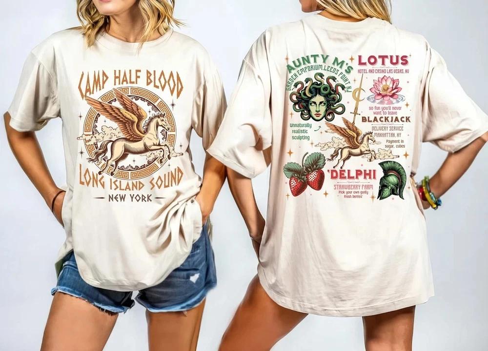Percy Jackson And Olympians Camp Half Blood TShirt Sand DoubleSided S5XL S