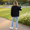 Women's Loose Fit Knitted Cardigan Color with Large Floral Print for Casual Everyday Wear