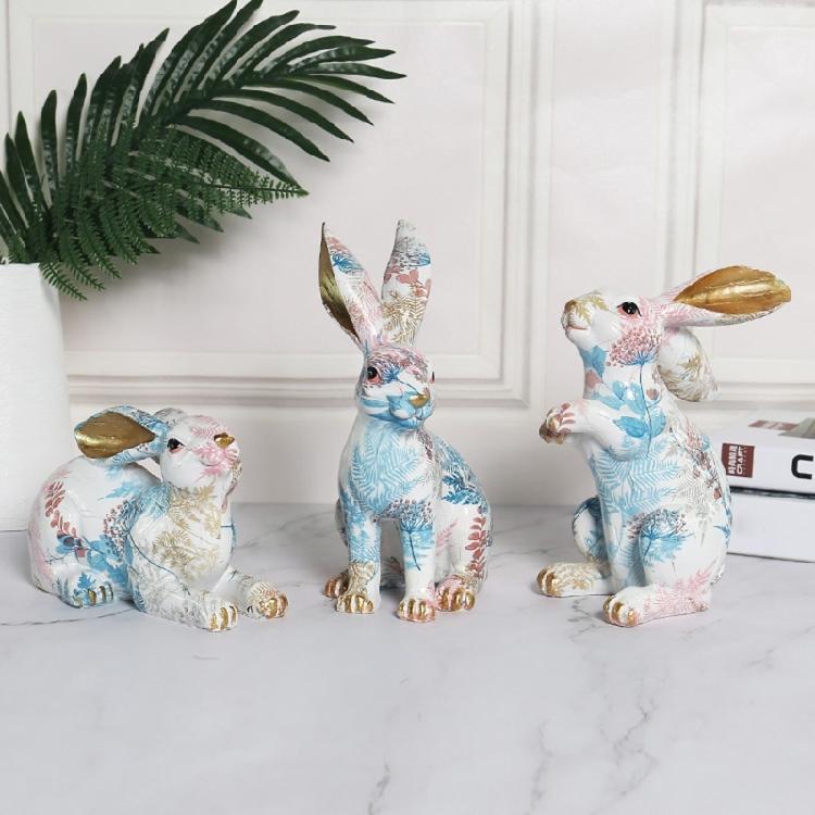 Easter Rabbit Garden Statue for Thanksgiving Day Micro Landscape Decoration Gift