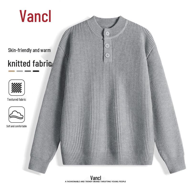 VANCL Men's Henley Neck Knit Sweater