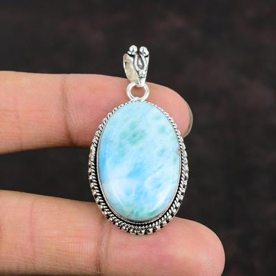 Larimar Anheng Naturlig Edelsten Anheng 925 Sterlingsølv Anheng Håndlaget Anheng Larimar Smykker Helt Nytt Anheng Gaver Til Bryllup