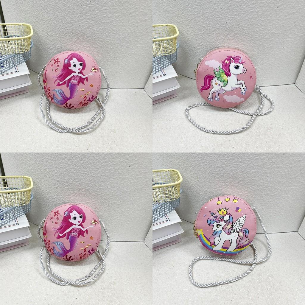 Pony Cute Cartoon Mini Slung Small Round Bag Kindergarten Polyester Shoulder