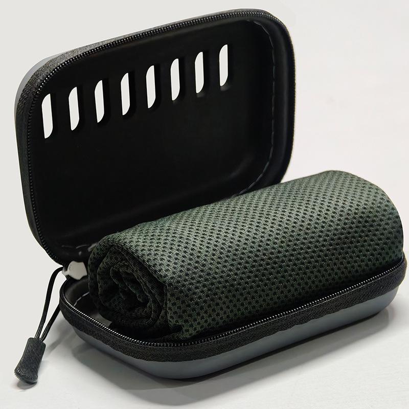Camping Koeldoeken met EVA-etui, Compacte & Draagbare Reis IJshanddoek Sneldrogende Handdoeken voor Sport, Gym, Wandelen en Yoga