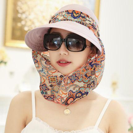 Hat Women's Sun Hat Summer Sunscreen Foldable Summer Sun Hat Outdoor Cycling Big Edge Face Cover Sun Hat