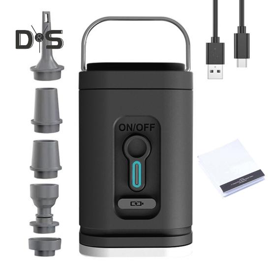 

Накачка шин Портативный воздушный компрессор с походной лампой Перезаряжаемый беспроводной универсальный портативный беспроводной воздушный компрессор с набором из 5 насадок чёрный