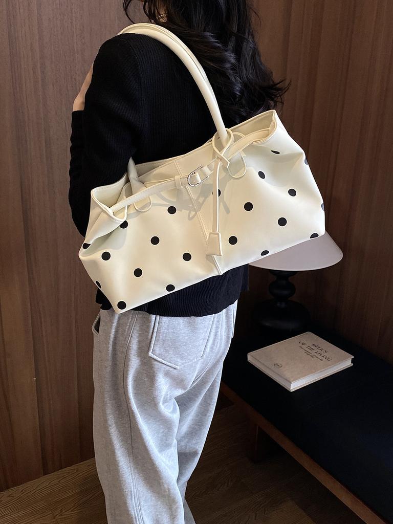 Vintage Tasche mit Punktmuster für den täglichen Gebrauch mit Magnetverschluss und Handytasche