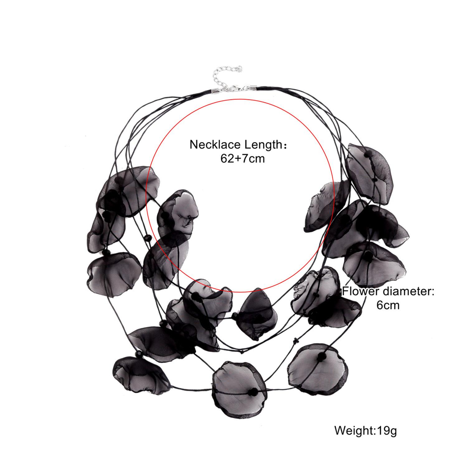 

Ожерелье для женщин Ювелирные изделия Многослойные ожерелья Летний морской стиль Отдых Тканевые цветы Кусочки кристаллов и бисера Цветочное ожерелье Элегантное ожерелье