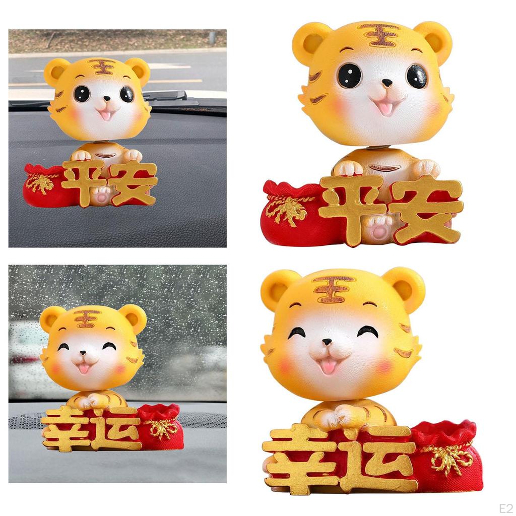 Adorable Small Tigers Figurine Resin Crafts Sculpture Statue Ornament Animal Figure Model for Car