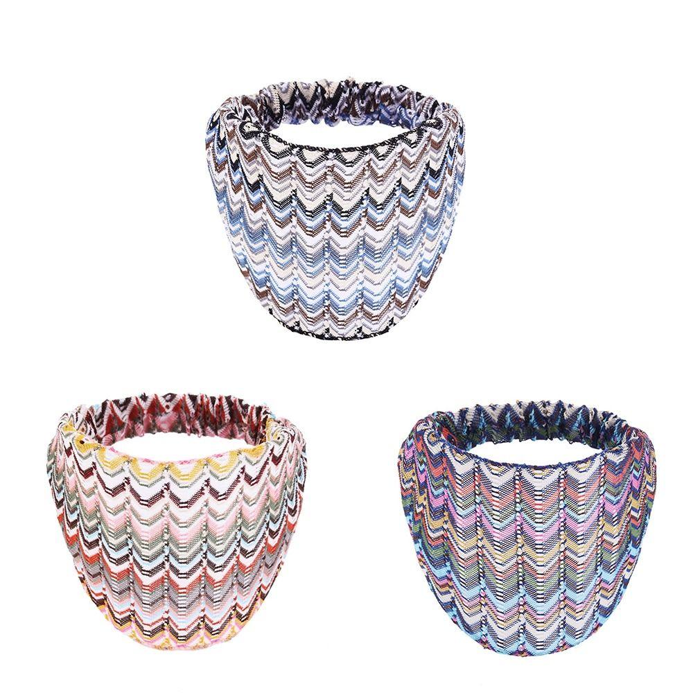 Colorful Lace Hairbands Hollow Wide Side Head Wrap Sweet Wave Mesh Headband Party